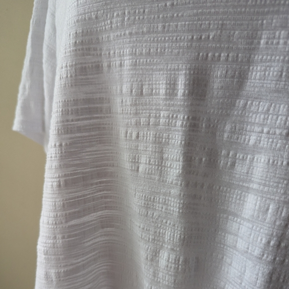 J Crew White Short Sleeve Textured Top XL - Picture 4 of 6